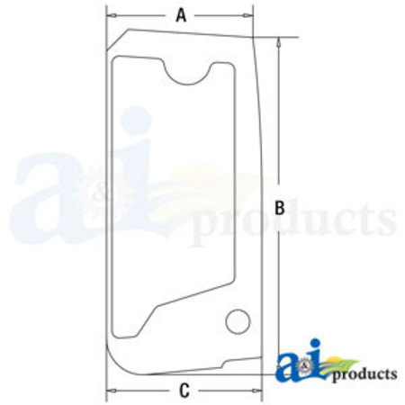 A & I PRODUCTS Glass, Upper Door 48" x35" x2" A-4651657